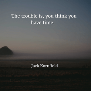 Jack Kornfield 88. The trouble is, you think you have time