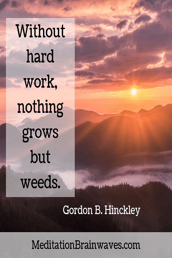 Gordon B. Hinckley without hard work nothing grows but weeds